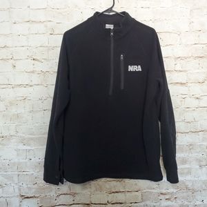 NRA Men's Black Fleece Half Zip Pullover Sweater L